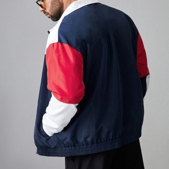 Casual Men's Colorblock Zip Up Jacket - Picture 2 of 5